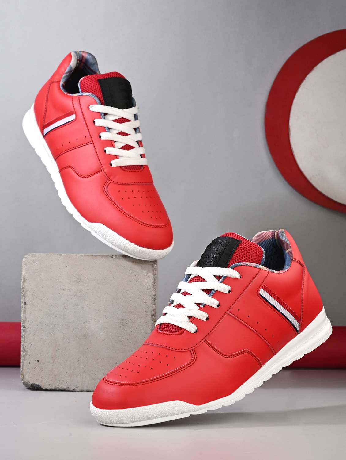 men red lace up sneaker - 21763307 -  Zoom Image - 0