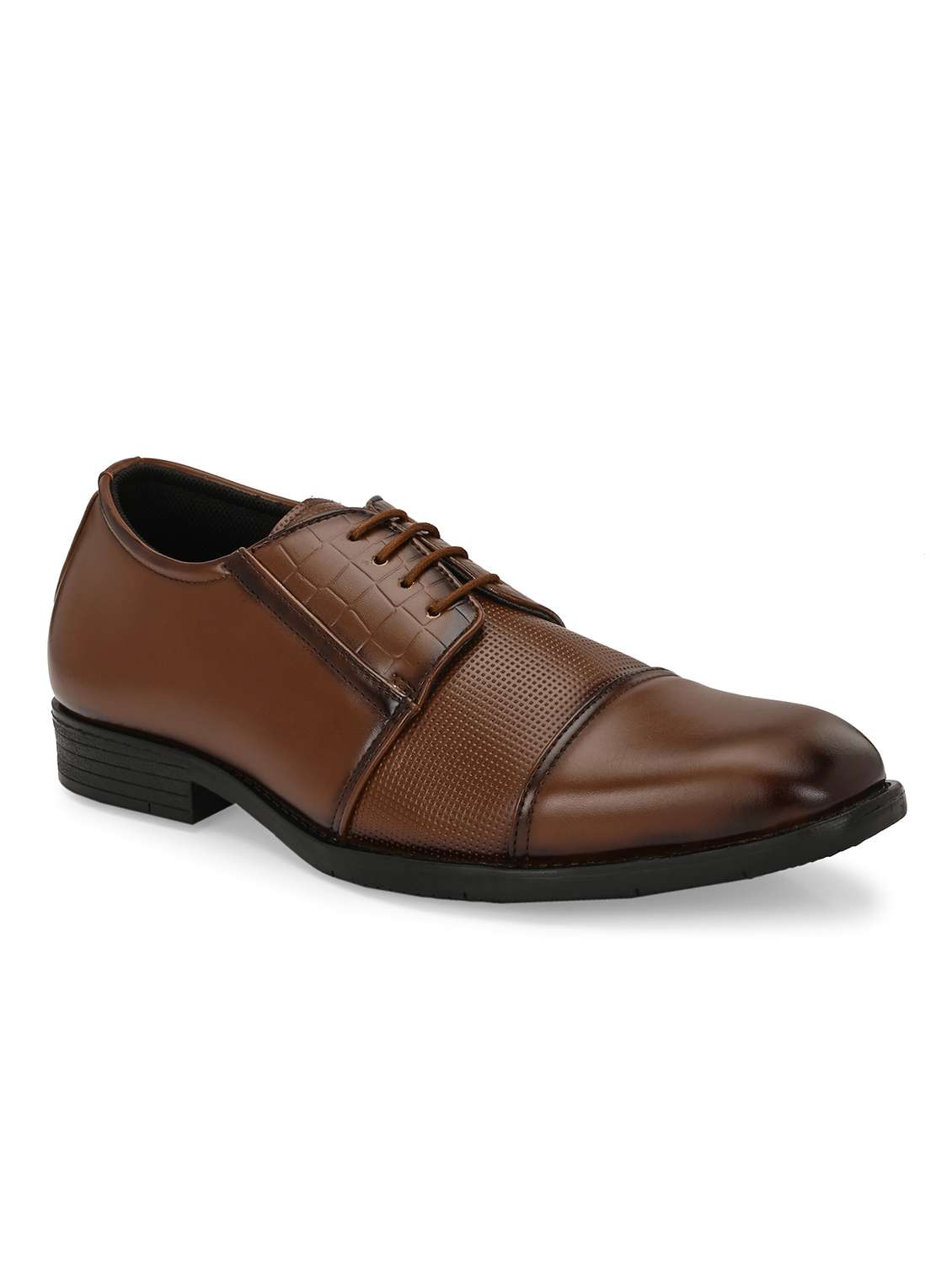 men tan lace-up derby - 21763314 -  Standard Image - 1