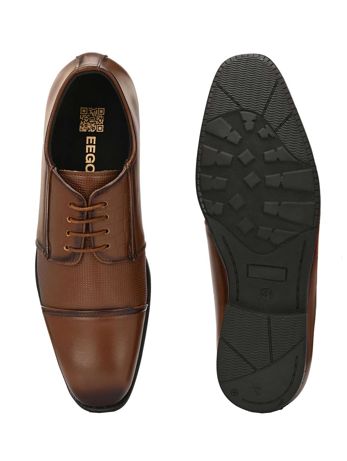men tan lace-up derby - 21763314 -  Standard Image - 4