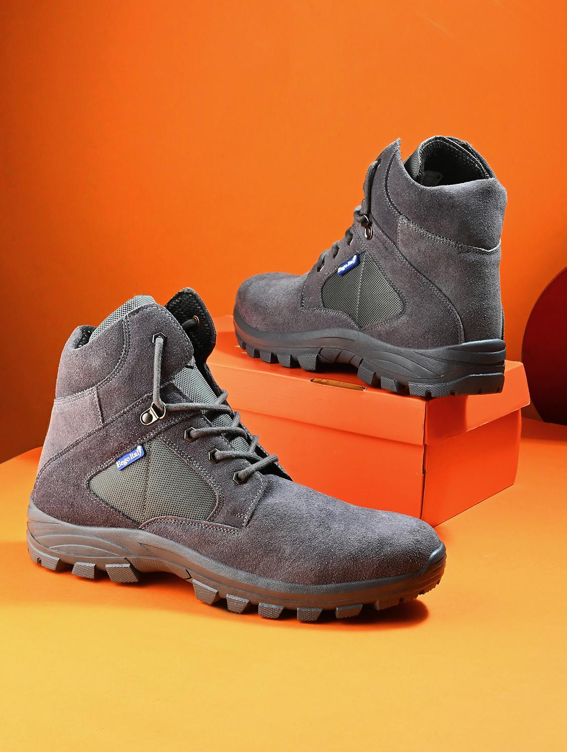 men grey lace up hiking boot - 21763330 -  Zoom Image - 0
