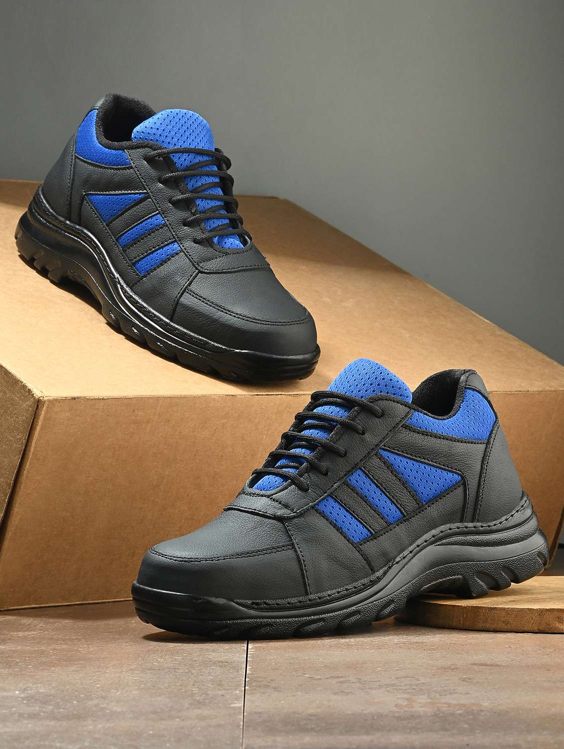 men black lace up casual shoes