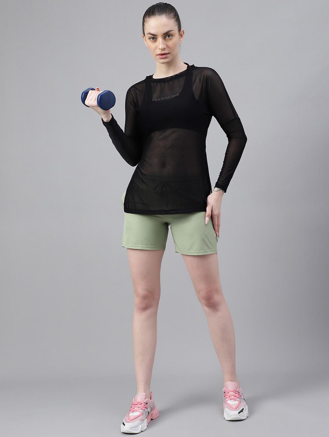 women printed long sleeves mesh sports t-shirt - 21763359 - Standard Image - 4