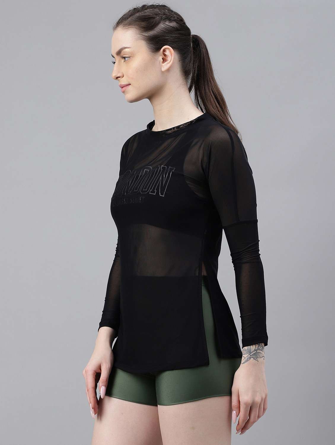 women black typographic long sleeve t-shirt - 21763363 -  Standard Image - 1