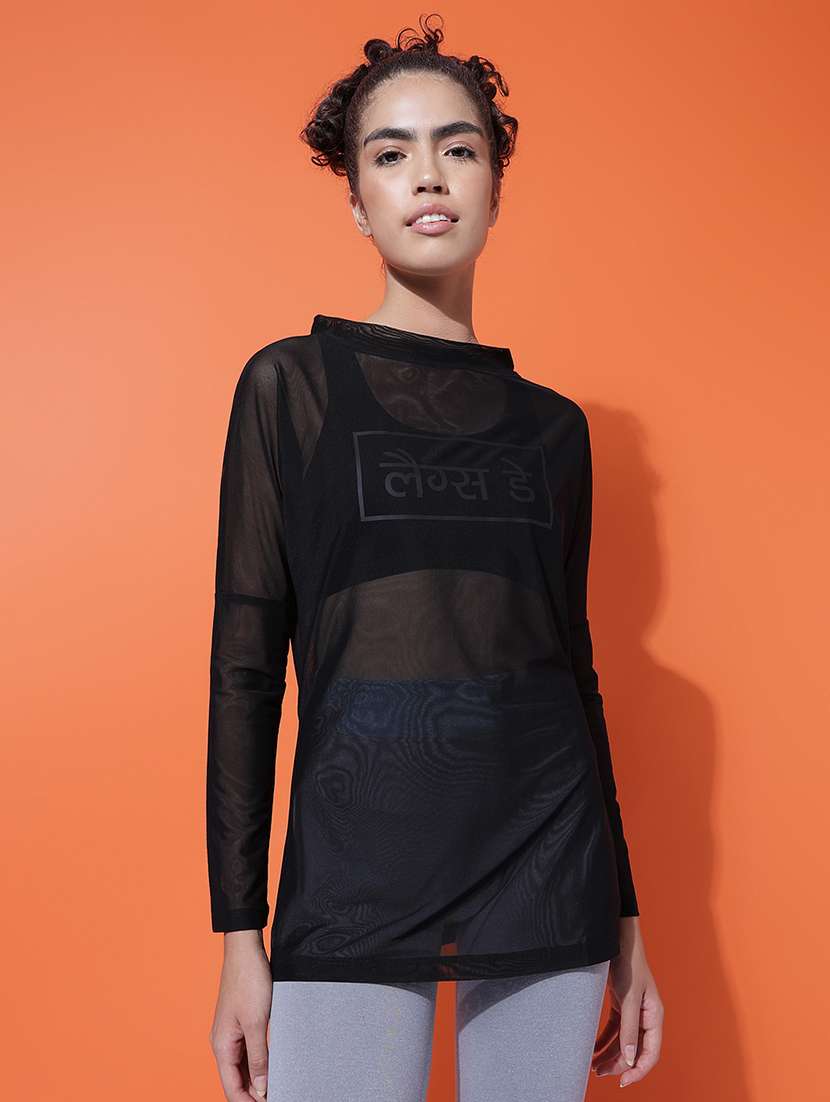 Women Printed See Through Sports T-shirt - 21763366 -  Standard Image - 1