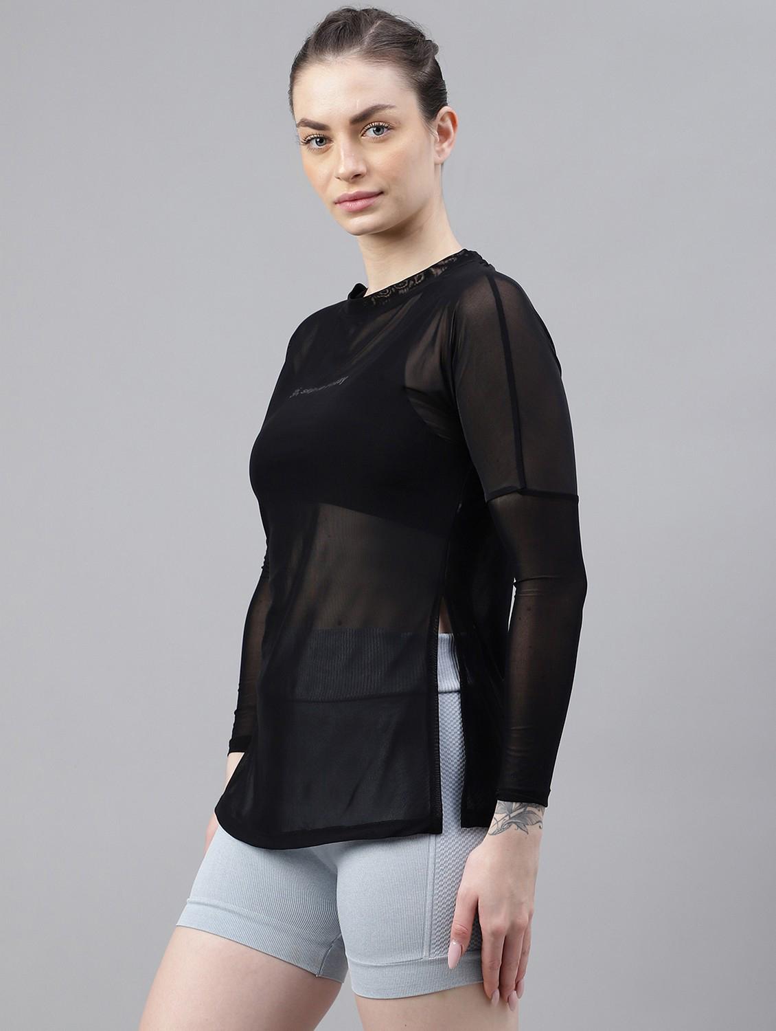 women black typographic long sleeve t-shirt - 21763371 -  Standard Image - 1