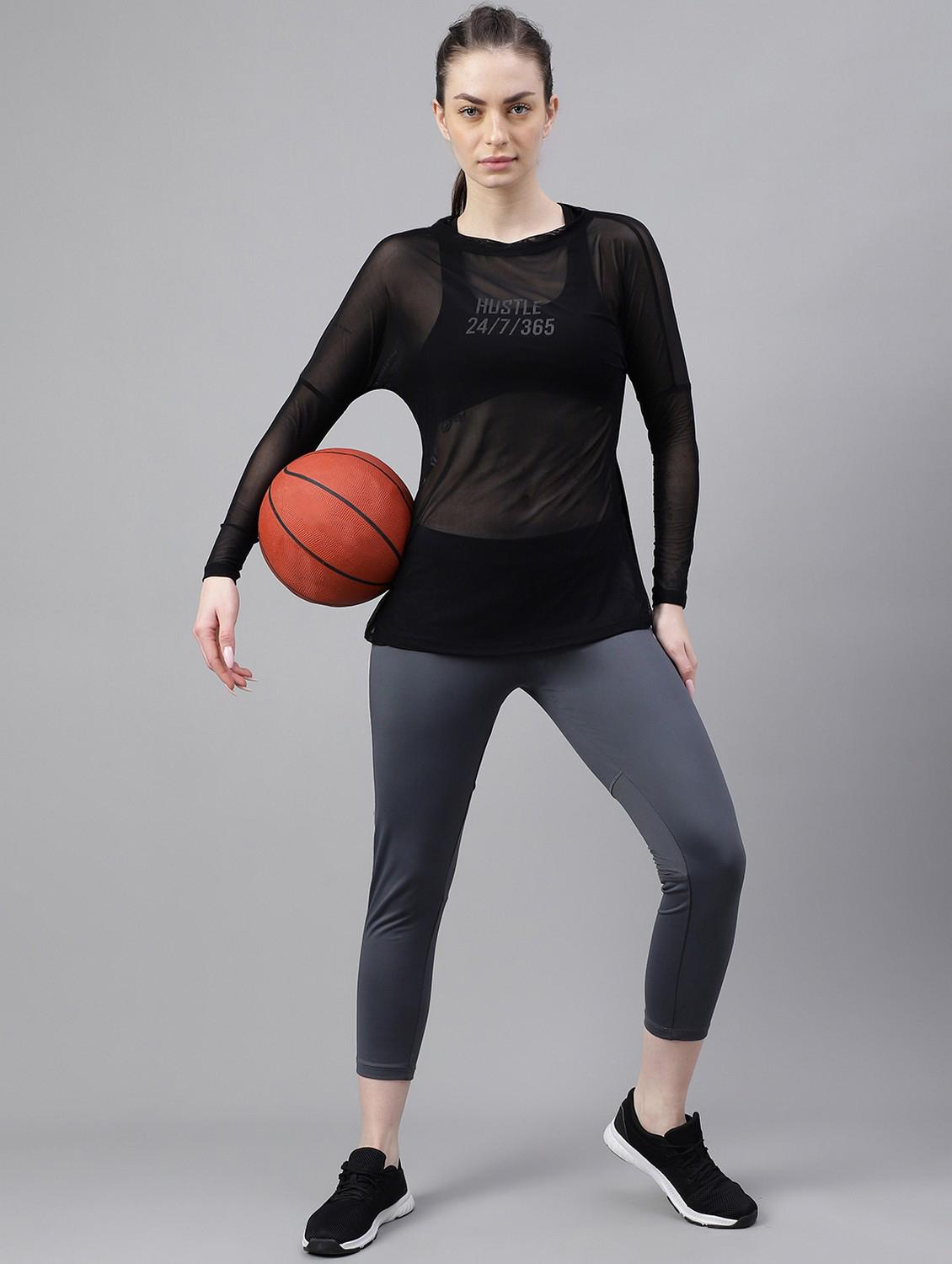 women printed long sleeves mesh sports t-shirt - 21763372 - Standard Image - 4