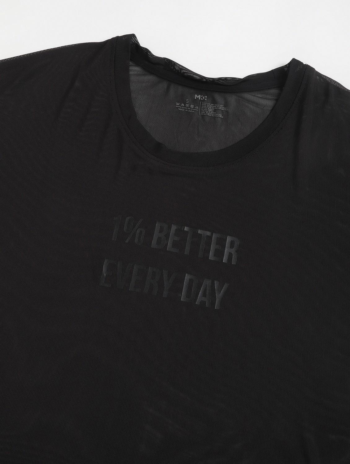 women black typographic round neck sport t-shirt - 21763381 - Standard Image - 6