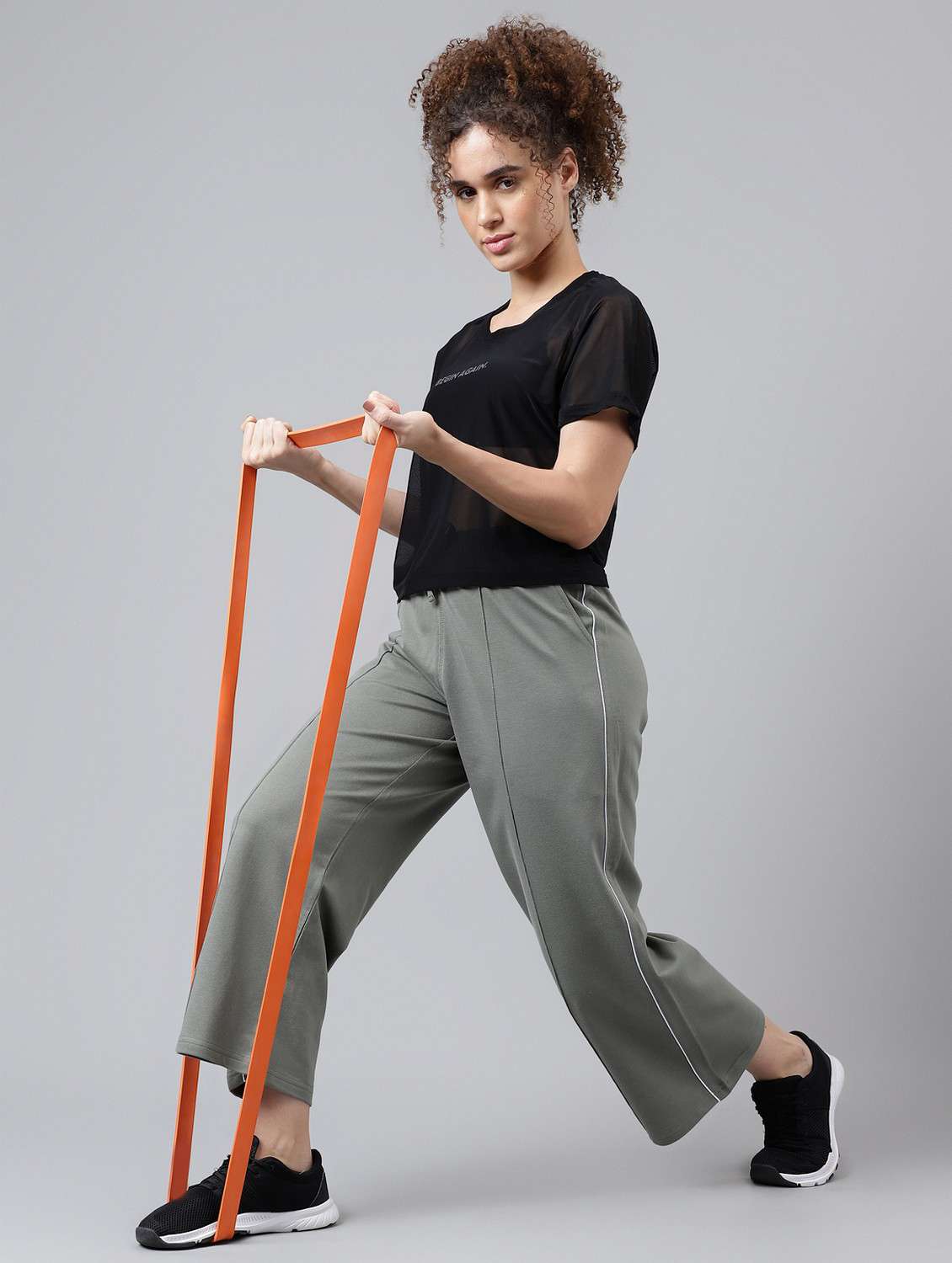 women black typographic round neck sport t-shirt - 21763383 -  Standard Image - 4