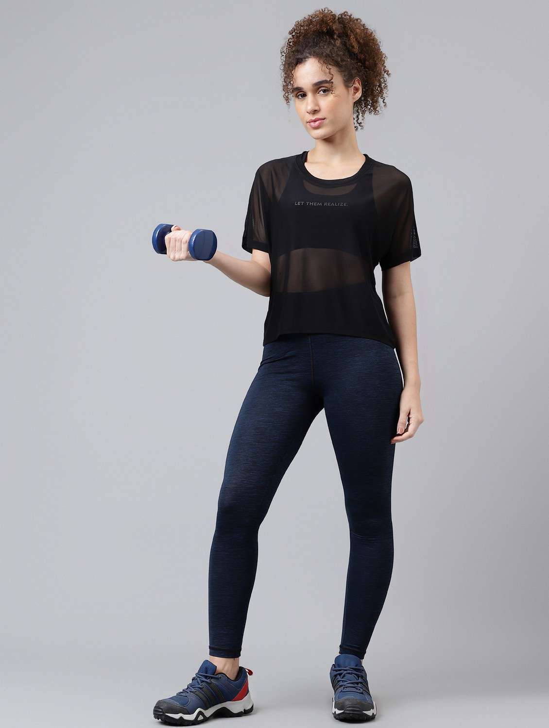 women typographic printed mesh sports t-shirt - 21763388 - Standard Image - 4