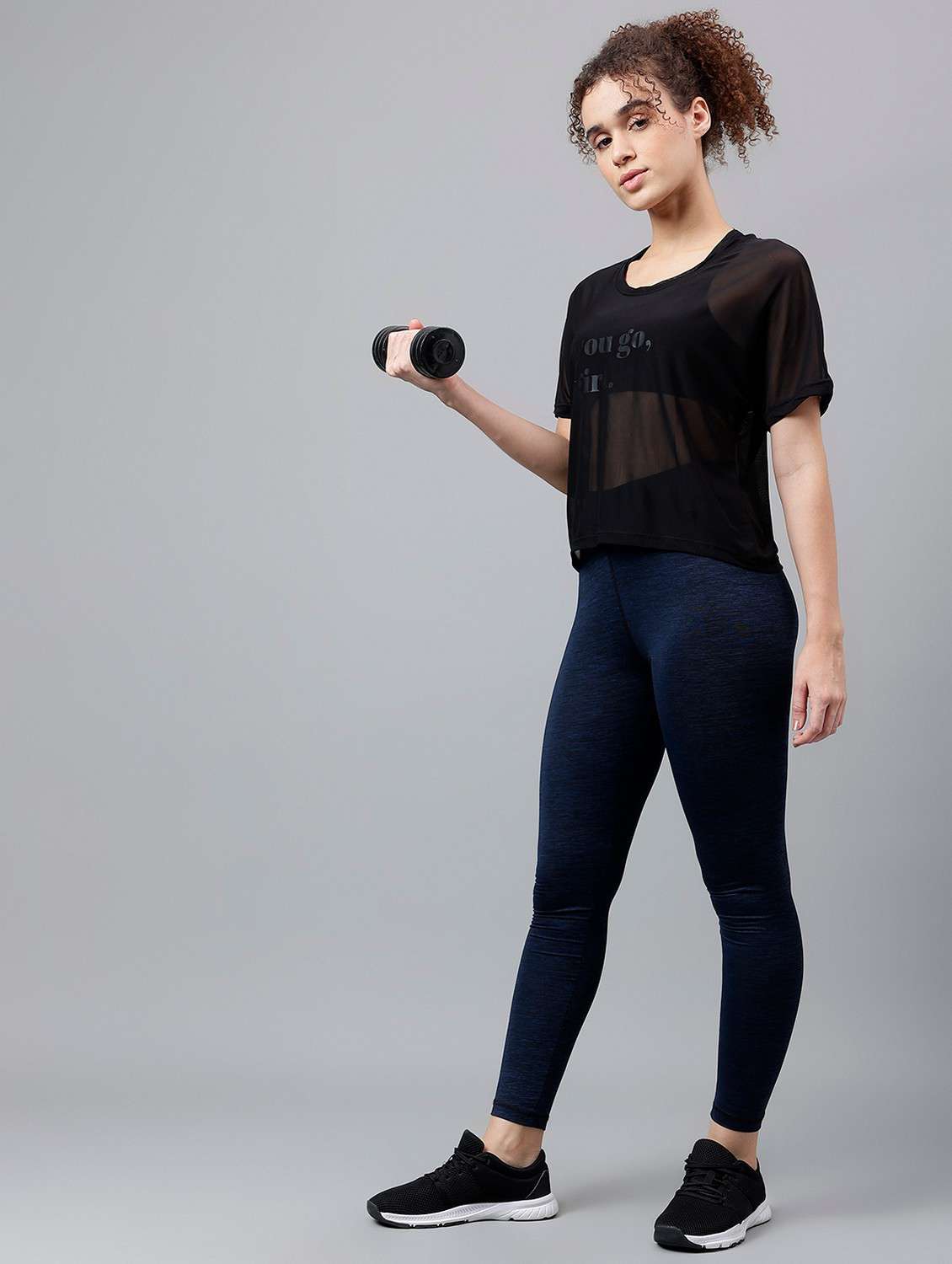 women typographic printed mesh sports t-shirt - 21763394 -  Standard Image - 4