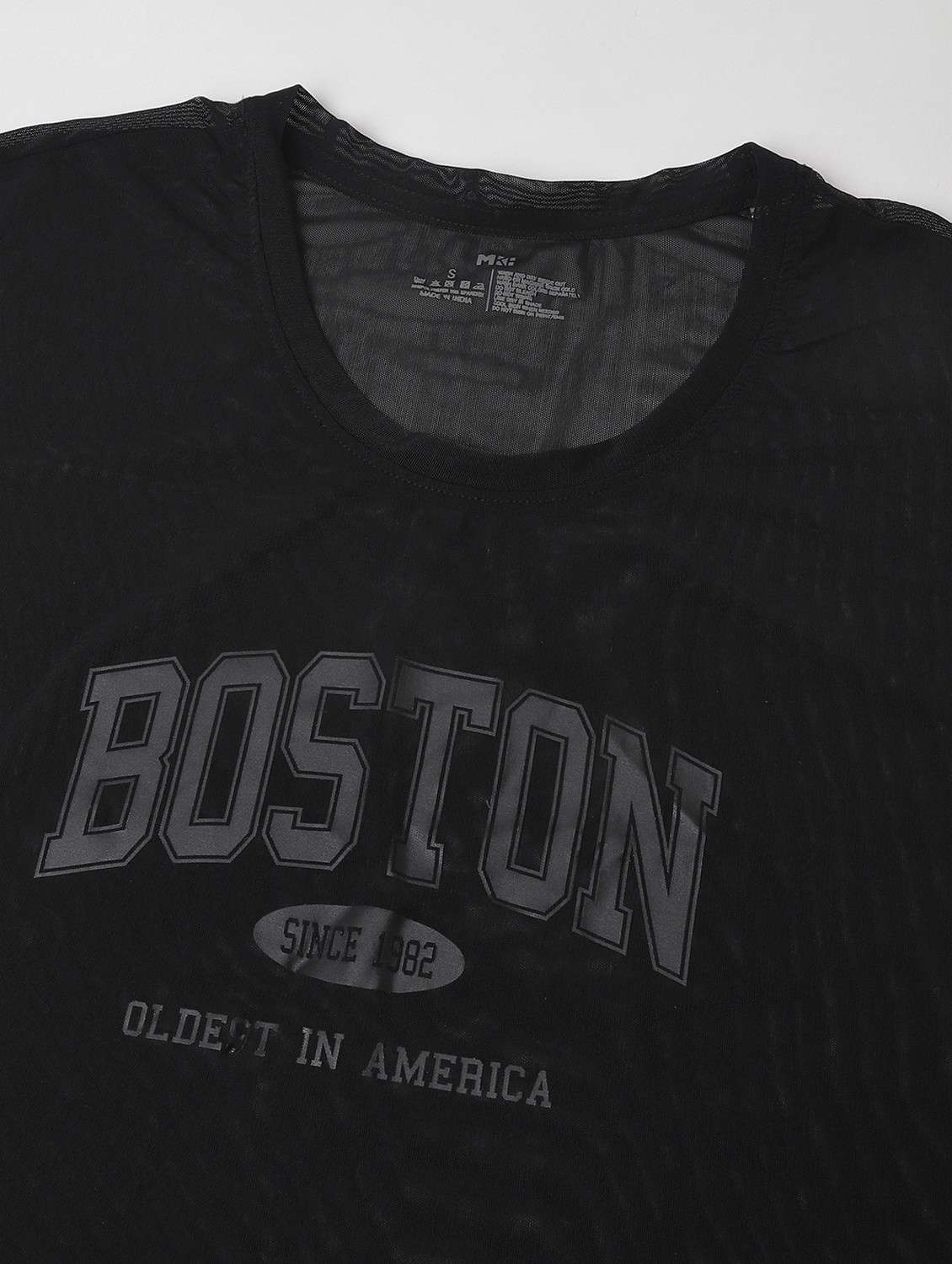 women black typographic round neck sport t-shirt - 21763399 -  Standard Image - 6