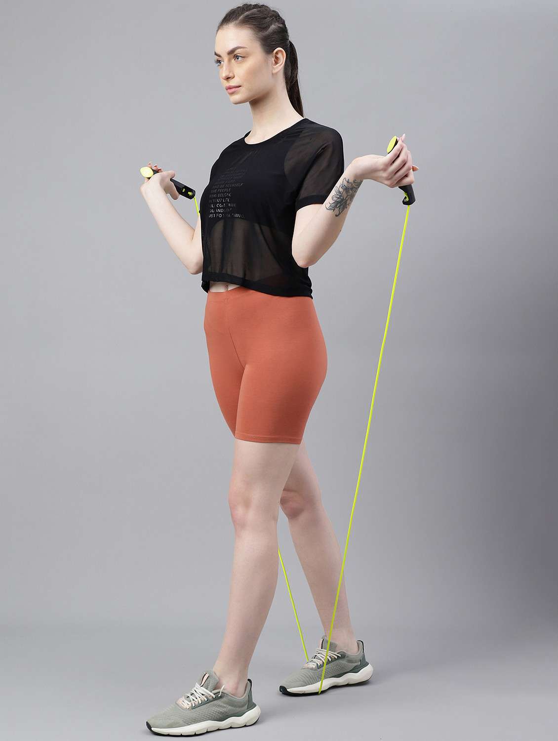 women typographic printed mesh sports t-shirt - 21763400 -  Standard Image - 4