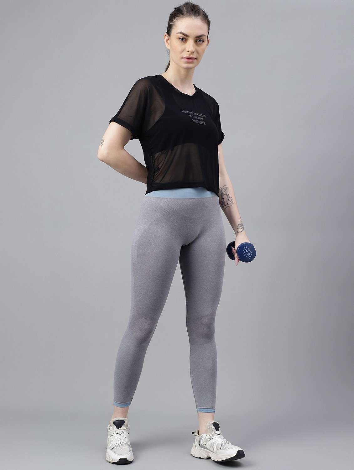 women black typographic round neck sport t-shirt - 21763402 -  Standard Image - 4