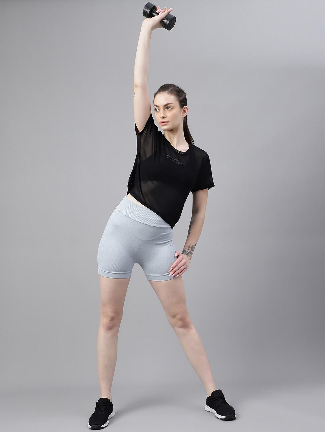 women typographic printed mesh sports t-shirt - 21763404 - Standard Image - 4