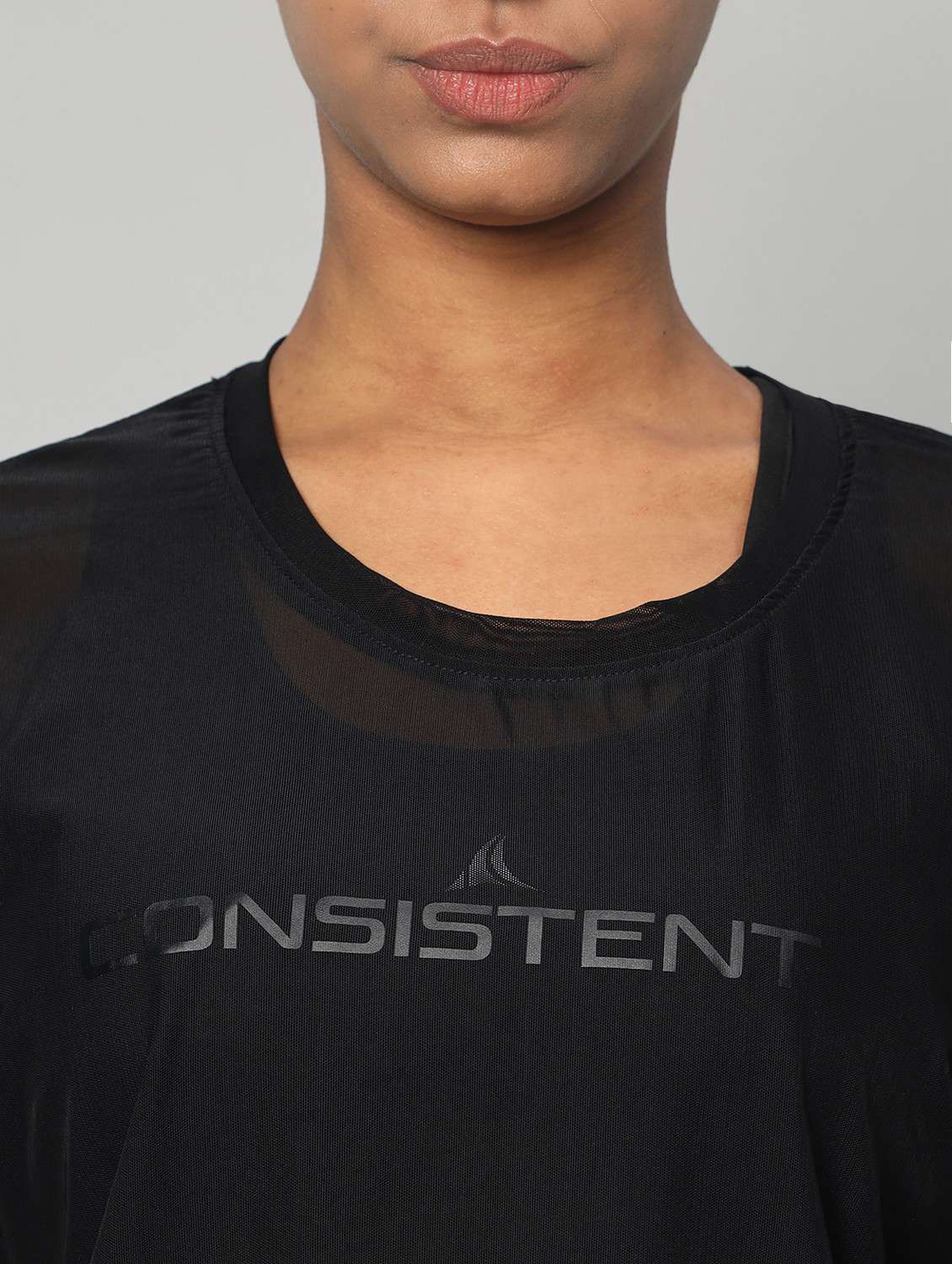 women typographic printed mesh sports t-shirt - 21763410 - Standard Image - 6