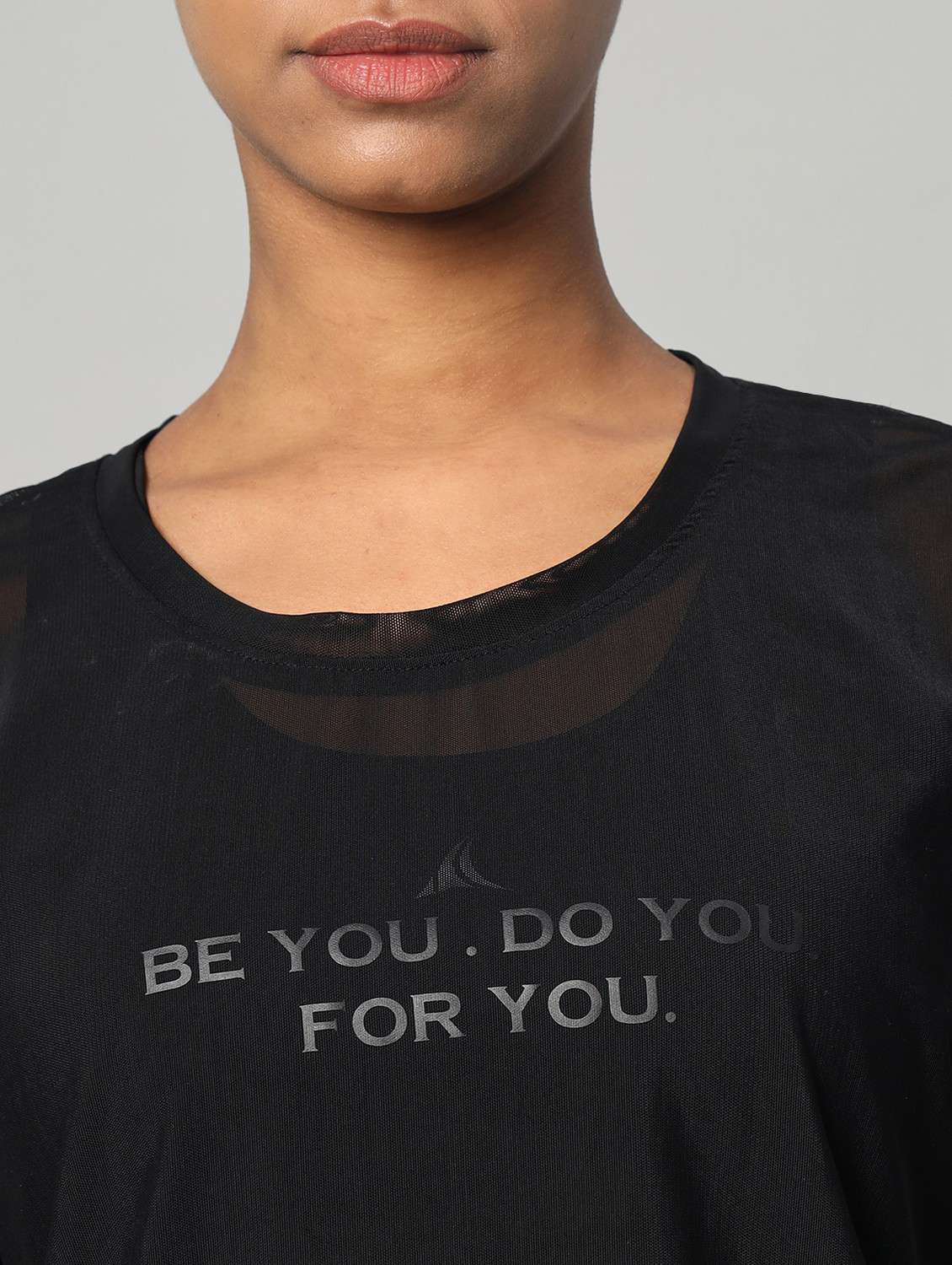 women black typographic round neck sport t-shirt - 21763411 -  Standard Image - 6