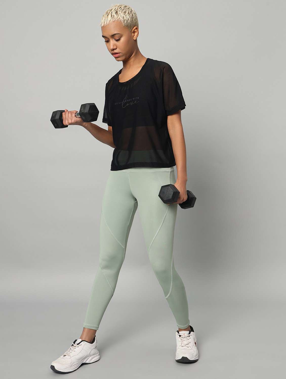 women typographic printed mesh sports t-shirt - 21763419 -  Standard Image - 4