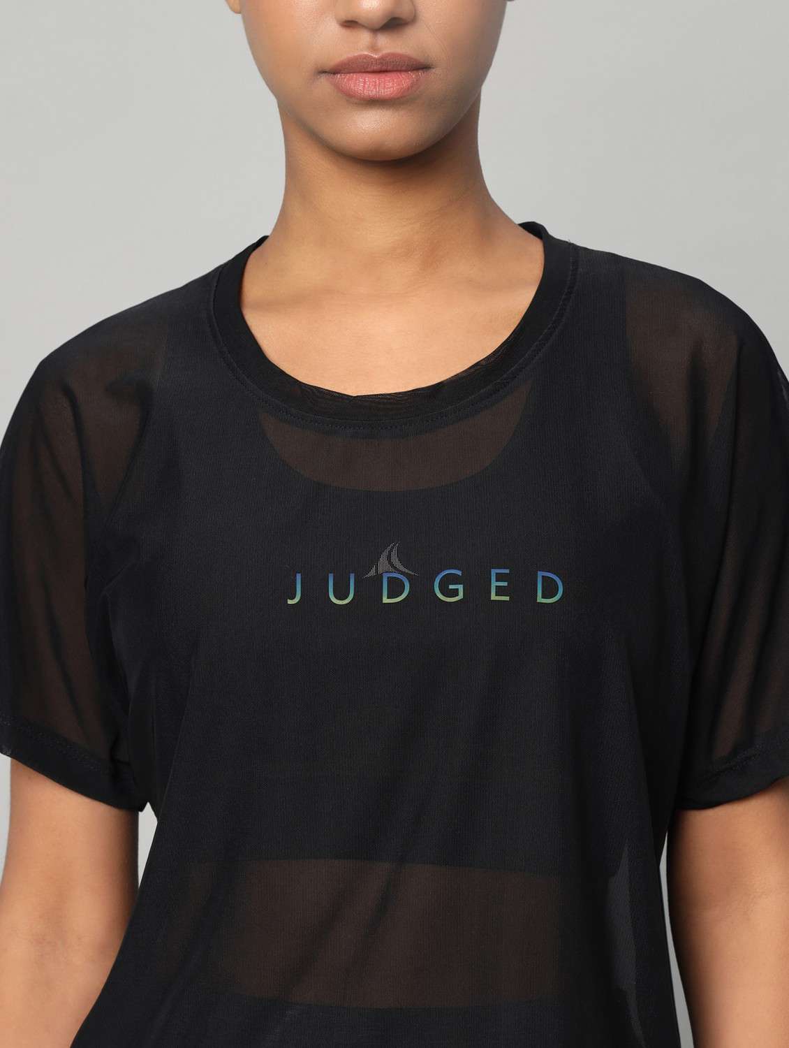 women typographic printed mesh sports t-shirt - 21763420 -  Standard Image - 6