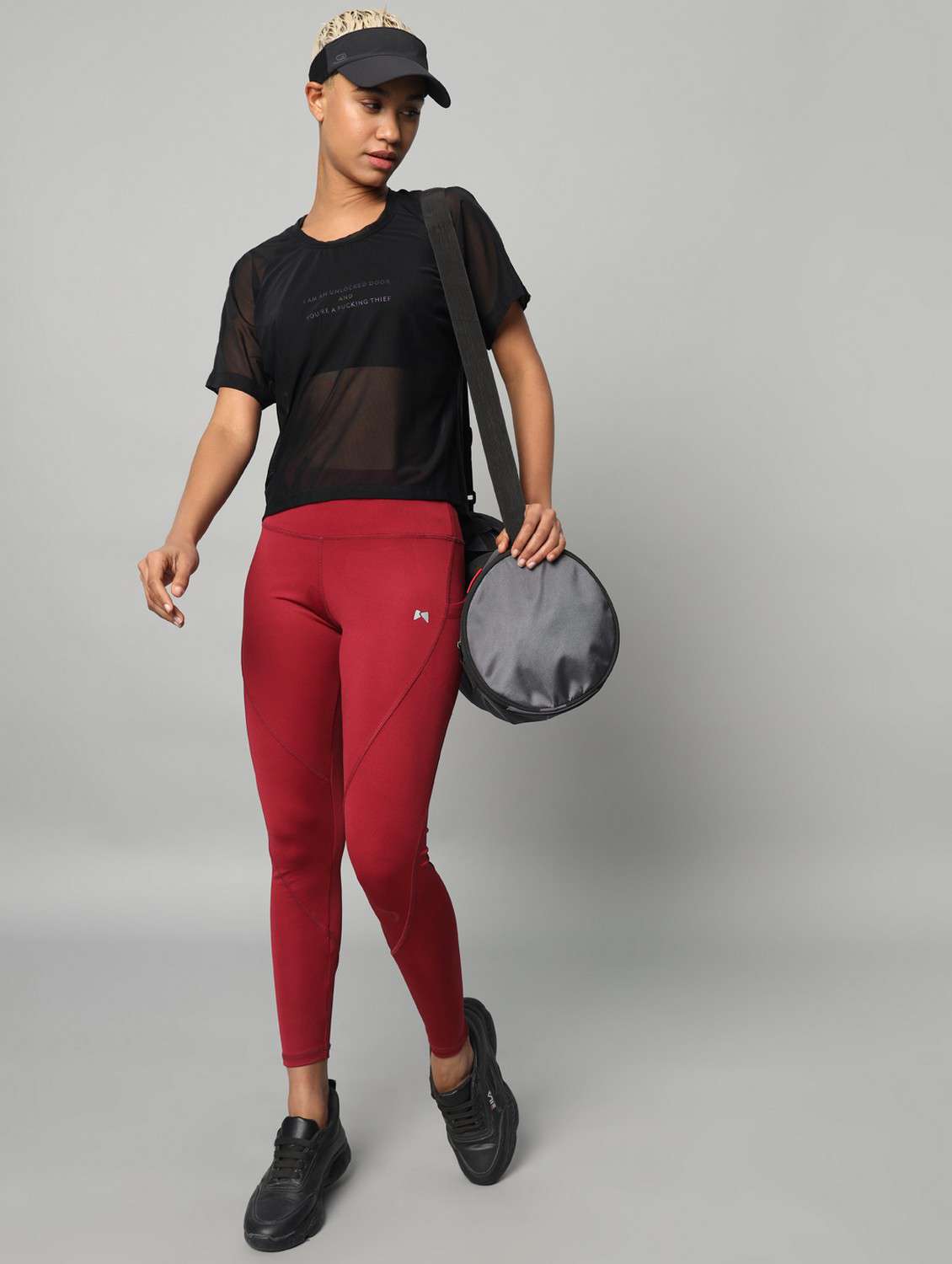 women typographic printed mesh sports t-shirt - 21763422 - Standard Image - 4