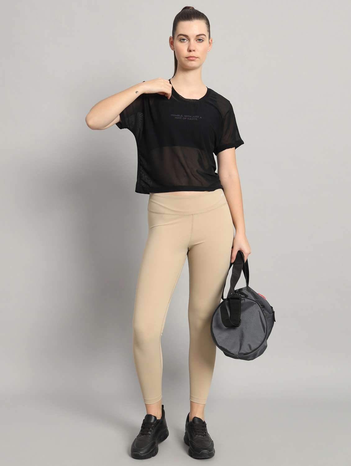 women typographic printed mesh sports t-shirt - 21763425 -  Standard Image - 4