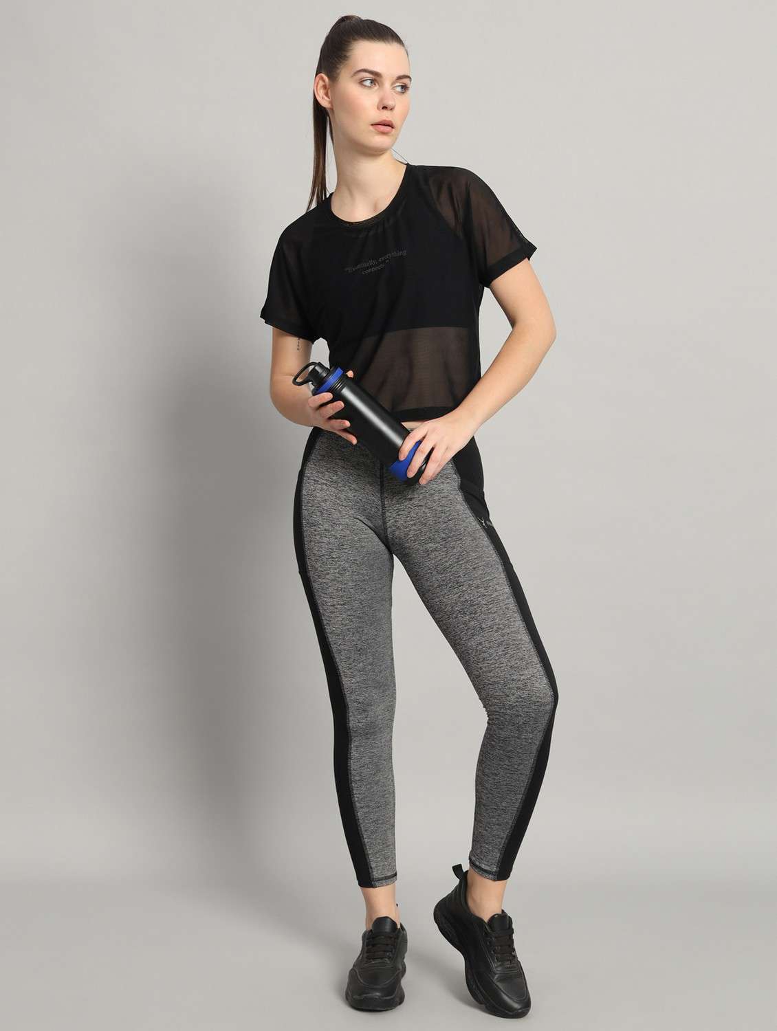 women typographic printed mesh sports t-shirt - 21763427 -  Standard Image - 4