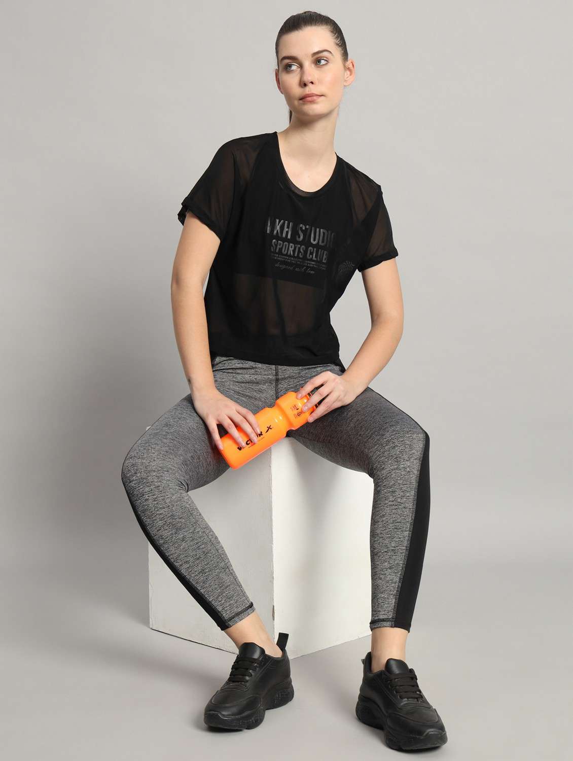 women typographic printed mesh sports t-shirt - 21763428 -  Standard Image - 4