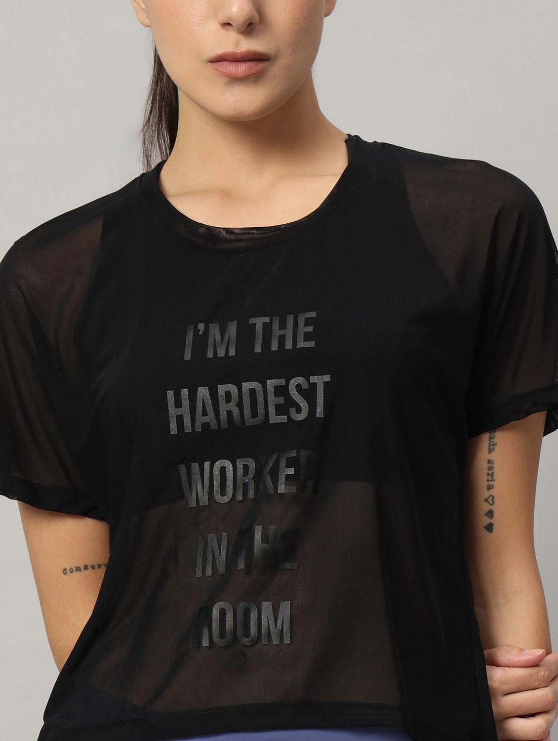 women typographic printed mesh sports t-shirt - 21763435 - Standard Image - 6