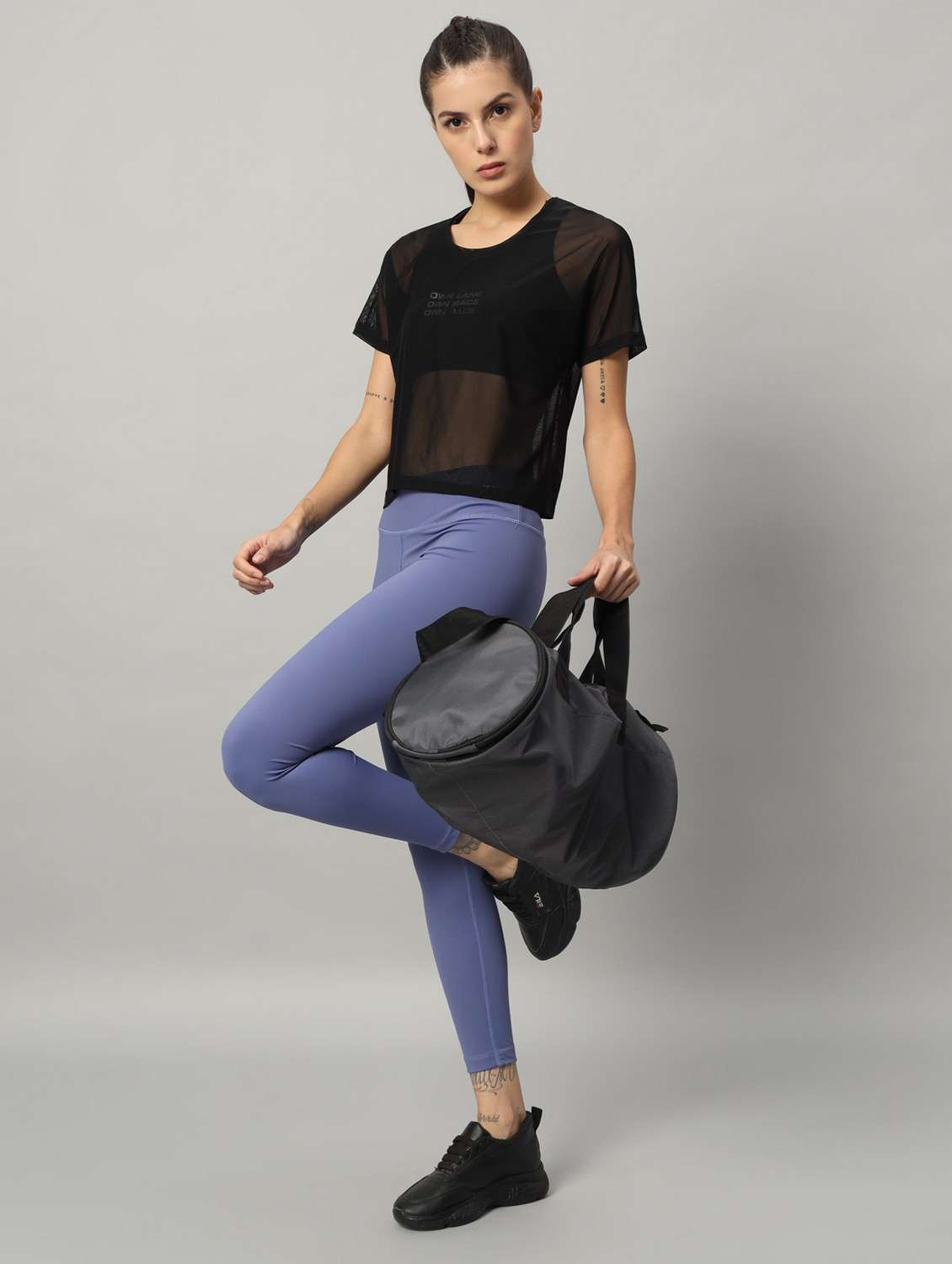 women typographic printed mesh sports t-shirt - 21763436 -  Standard Image - 4