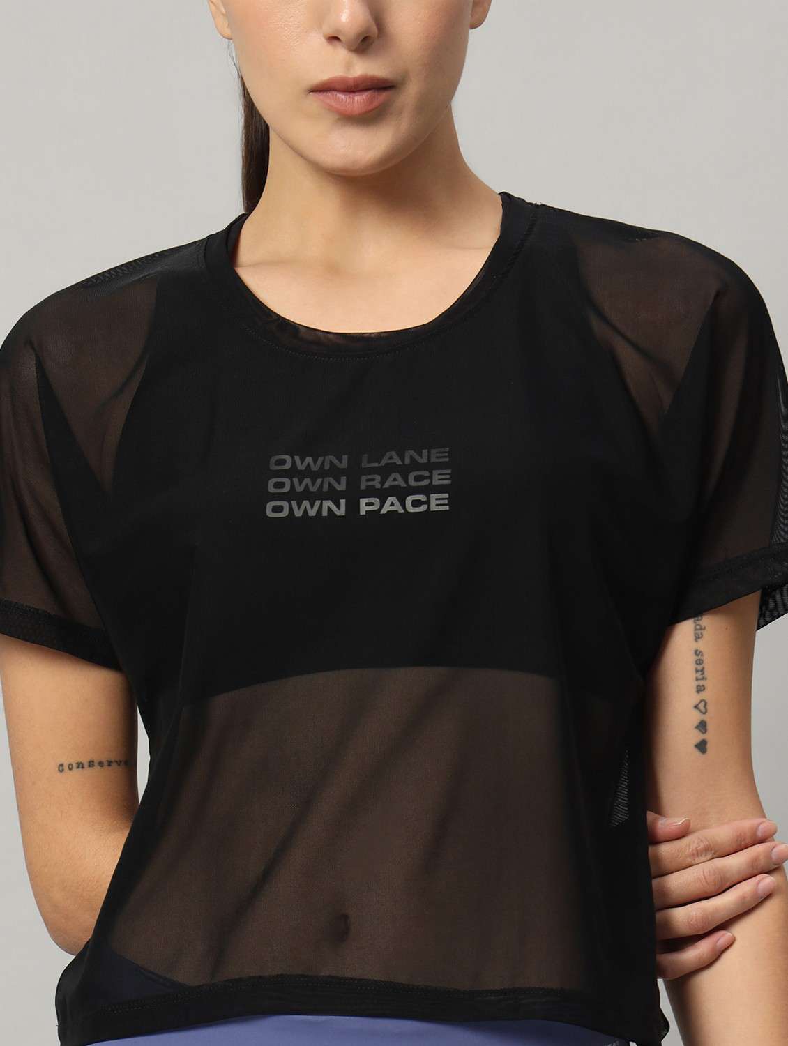 women typographic printed mesh sports t-shirt - 21763436 -  Standard Image - 6