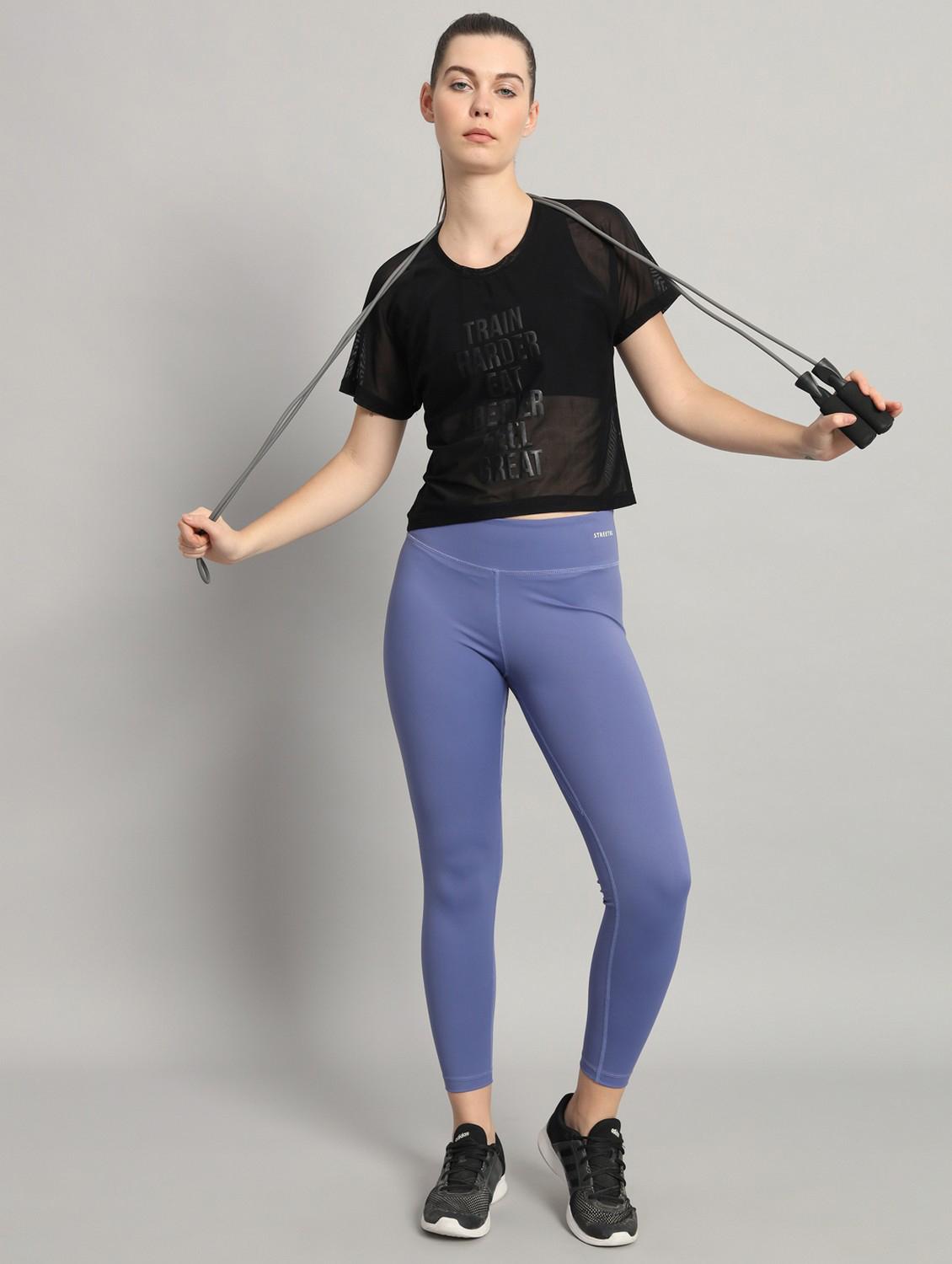 women black typographic round neck sport t-shirt - 21763439 - Standard Image - 4