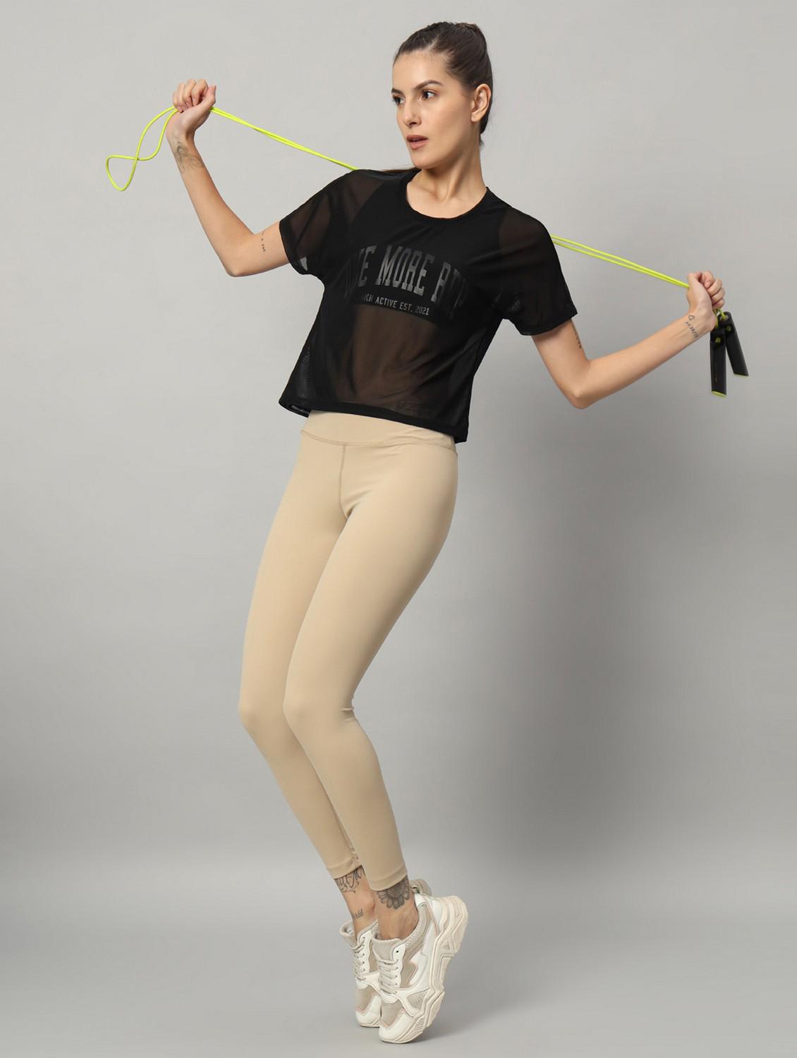 women typographic printed mesh sports t-shirt - 21763441 - Standard Image - 4