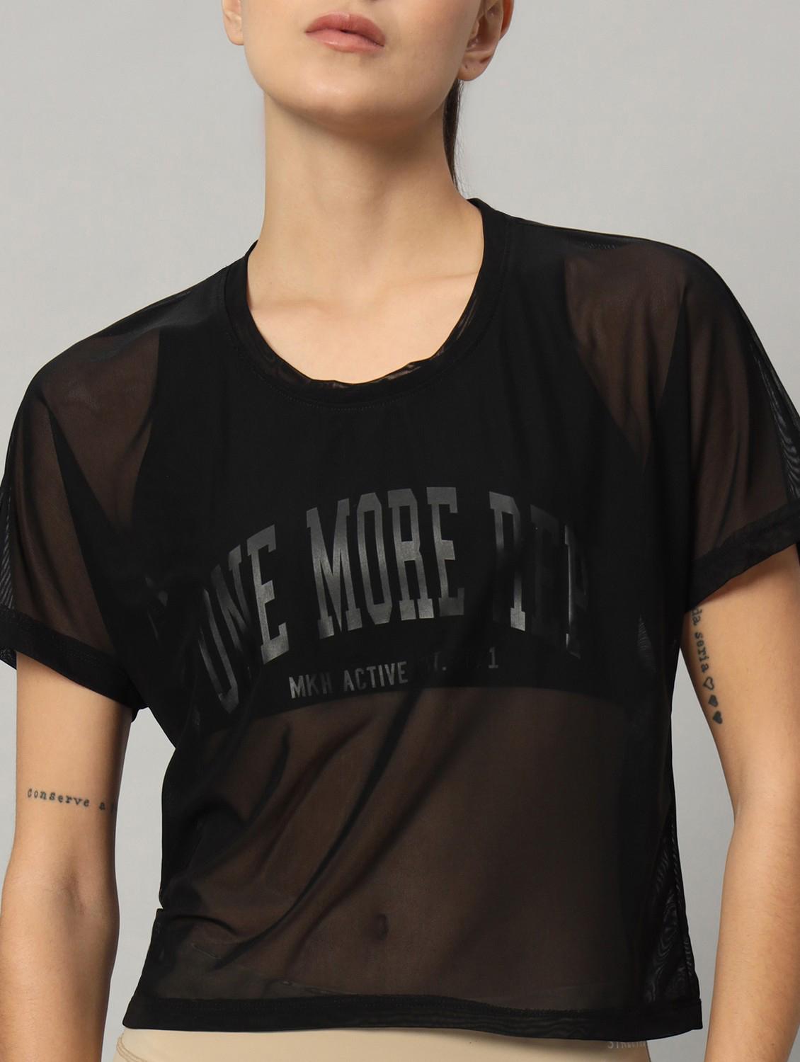 women typographic printed mesh sports t-shirt - 21763441 - Standard Image - 6