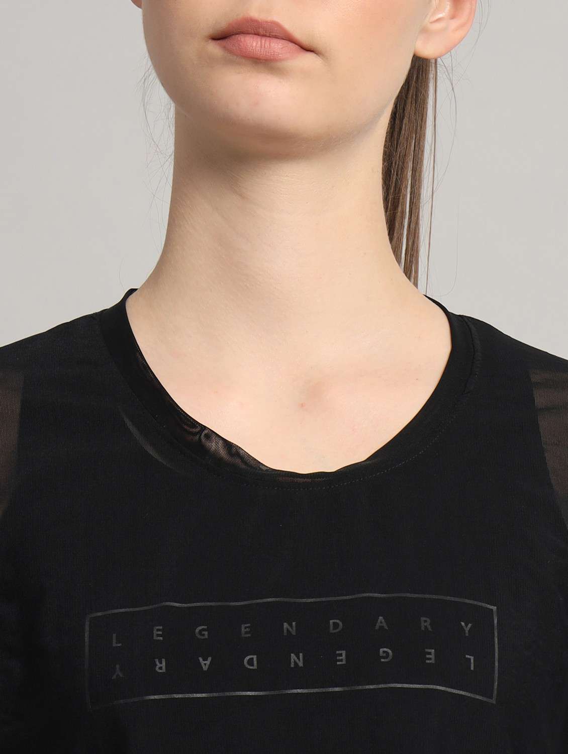 women typographic printed mesh sports t-shirt - 21763445 -  Standard Image - 6