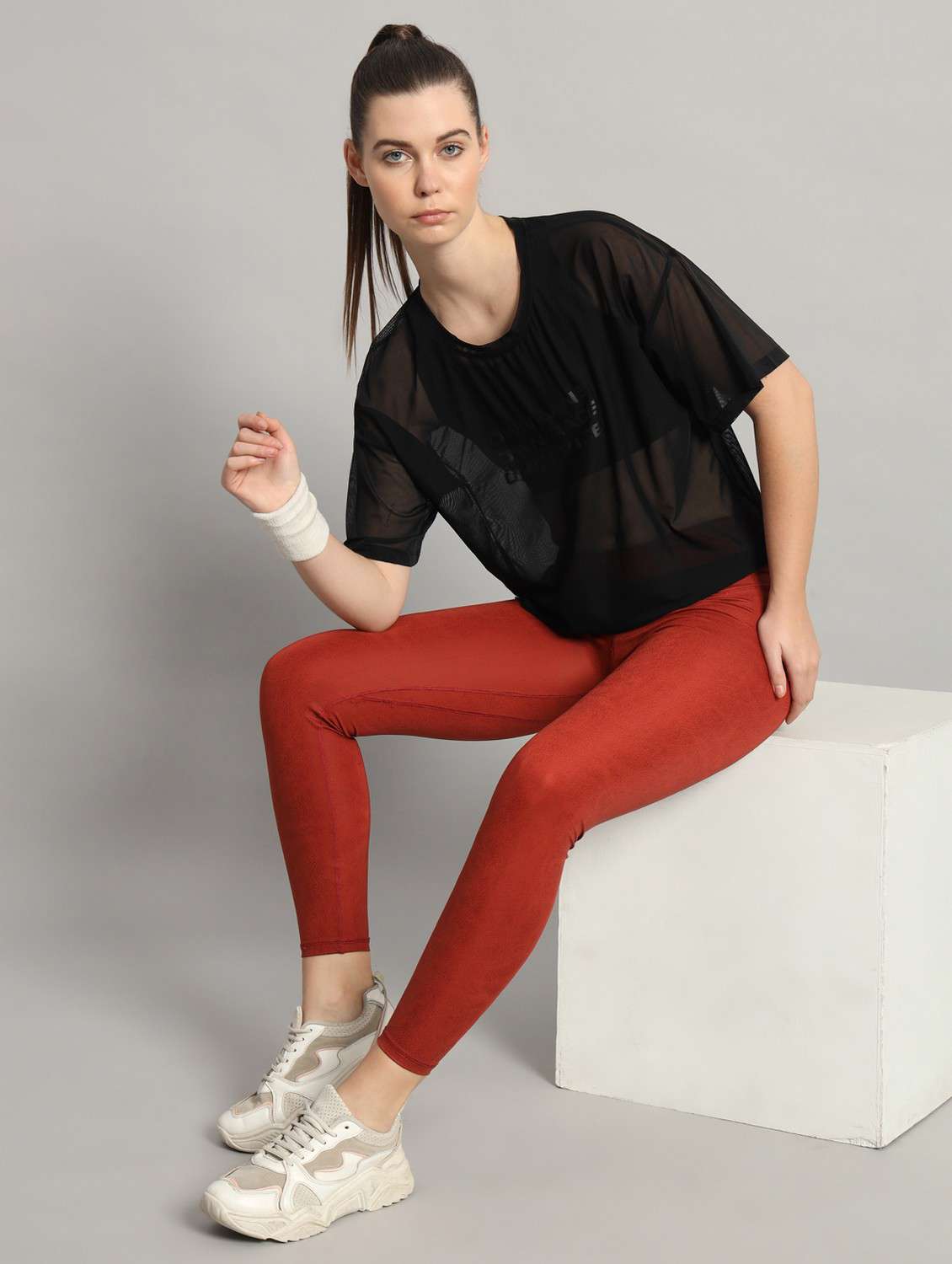 women black typographic round neck sport t-shirt - 21763448 -  Standard Image - 4