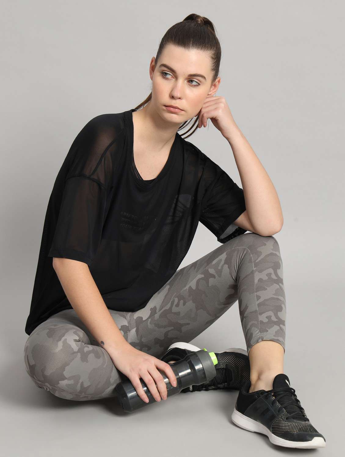 women typographic printed mesh sports t-shirt - 21763451 -  Standard Image - 4