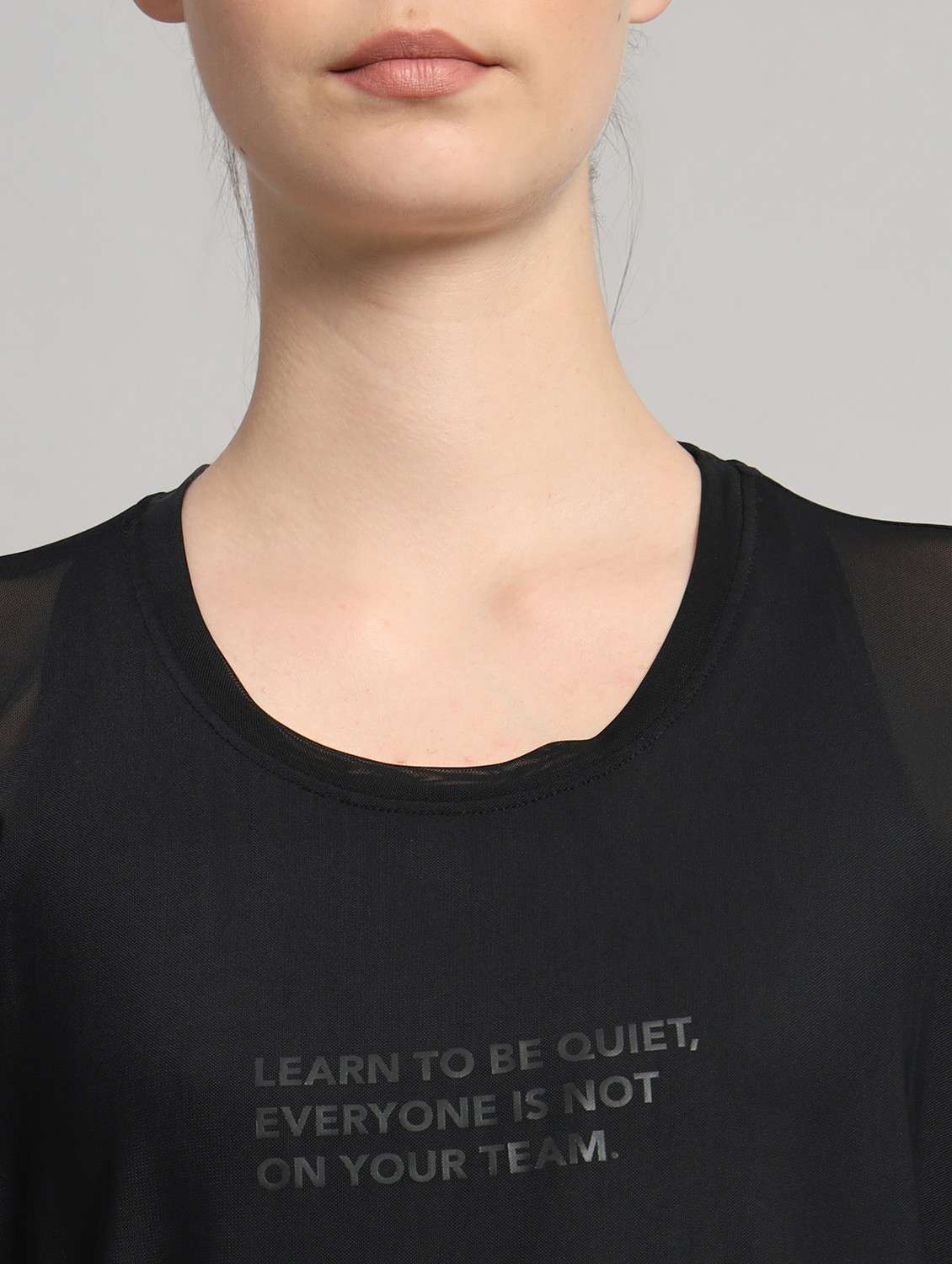 women typographic printed mesh sports t-shirt - 21763451 -  Standard Image - 6