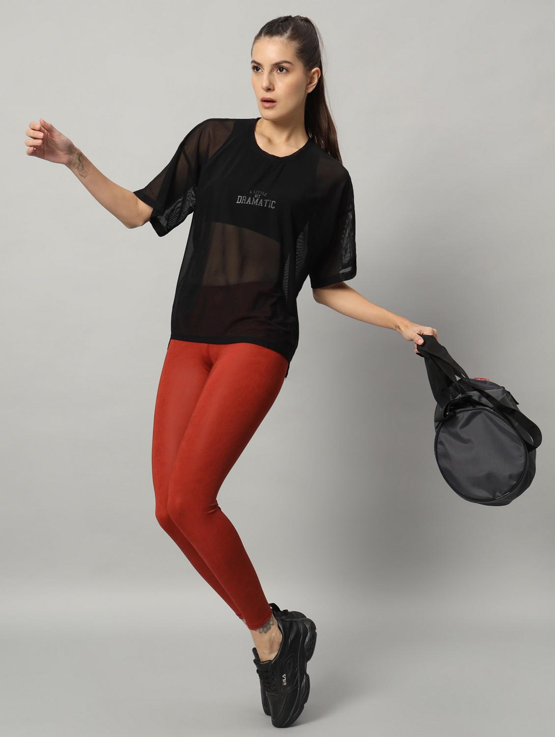 women typographic printed mesh sports t-shirt - 21763452 - Standard Image - 4