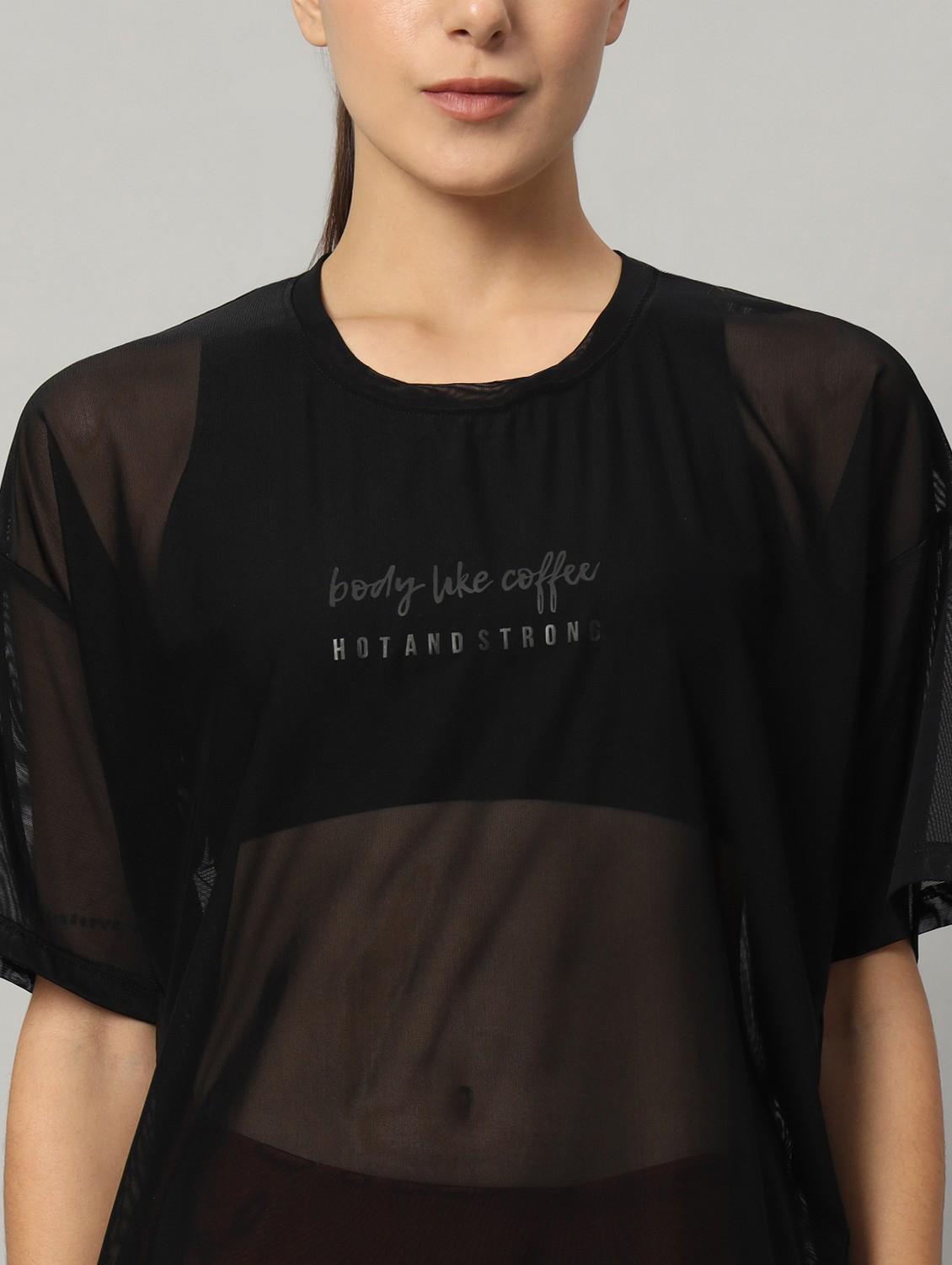 women typographic printed mesh sports t-shirt - 21763456 - Standard Image - 6