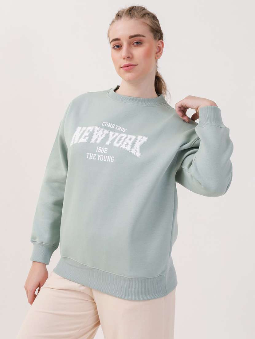 women printed long sleeves oversized sweatshirt - 21764115 -  Standard Image - 1