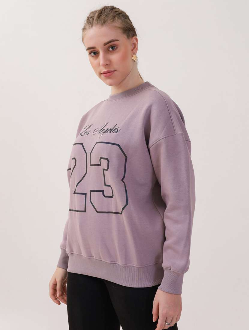 women printed long sleeves oversized sweatshirt - 21764118 -  Standard Image - 1