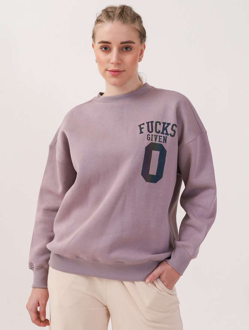 women printed long sleeves oversized sweatshirt