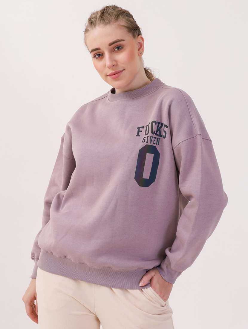 women printed long sleeves oversized sweatshirt - 21764120 -  Standard Image - 1