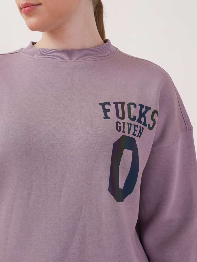 women printed long sleeves oversized sweatshirt - 21764120 -  Standard Image - 4