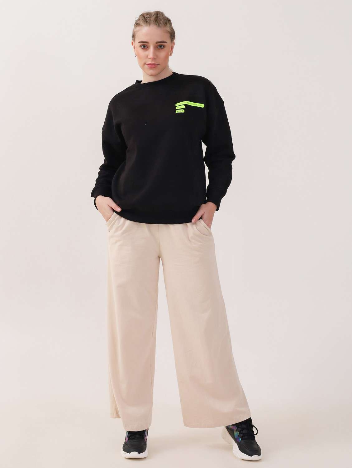 women printed long sleeves oversized sweatshirt - 21764125 -  Standard Image - 4