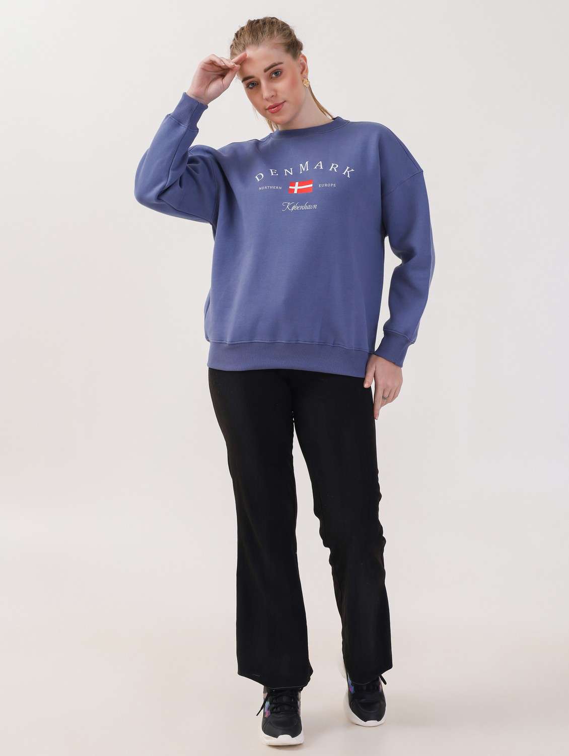 women printed long sleeves oversized sweatshirt - 21764126 -  Standard Image - 4