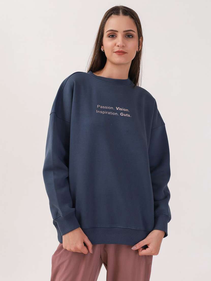 women printed long sleeves oversized sweatshirt