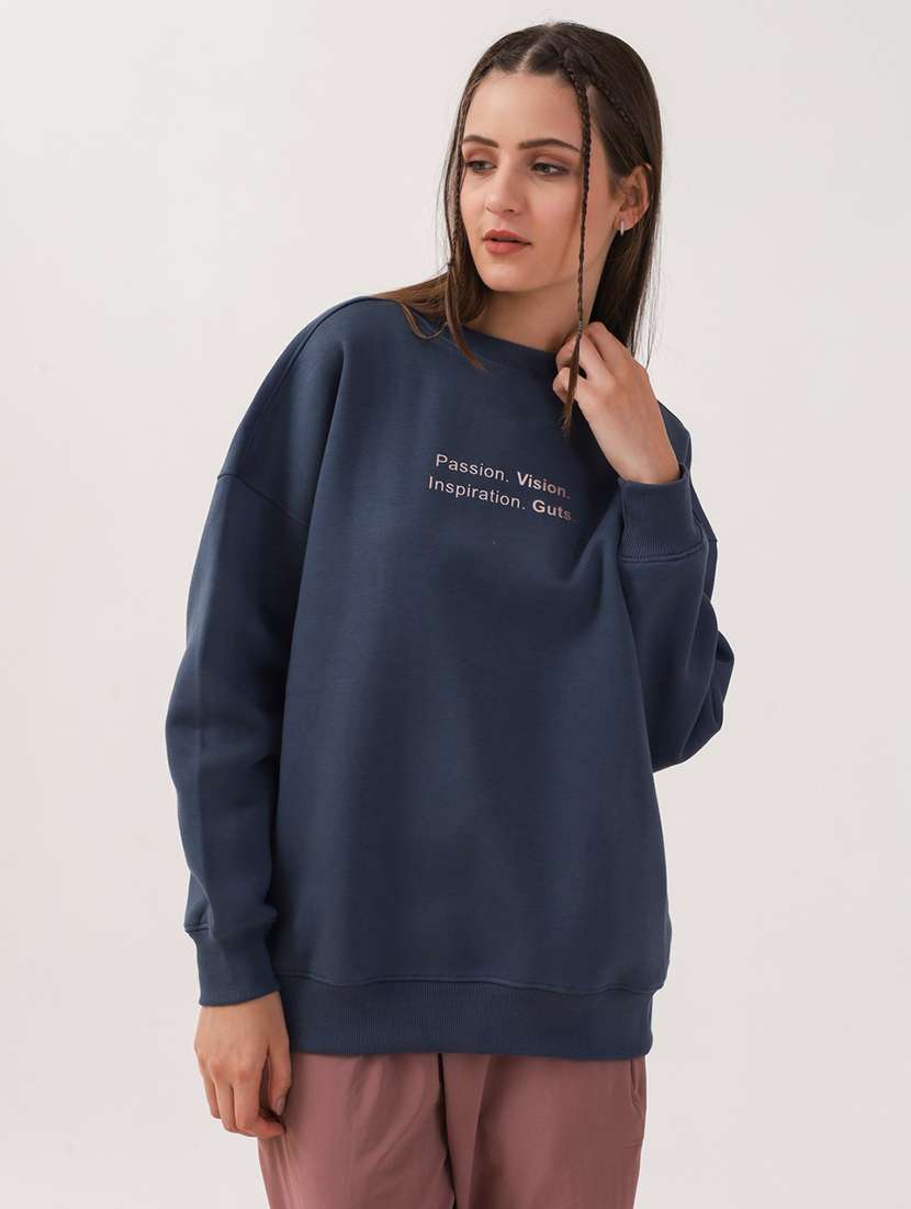 women printed long sleeves oversized sweatshirt - 21764129 -  Standard Image - 1