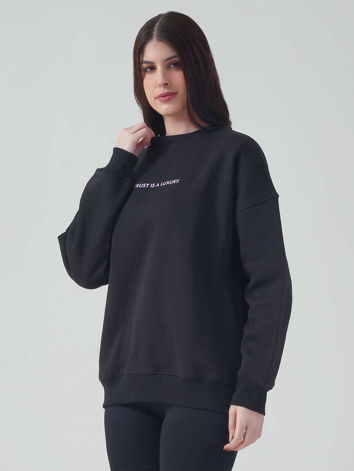 women printed long sleeve oversized sweatshirt - 21764131 -  Standard Image - 1