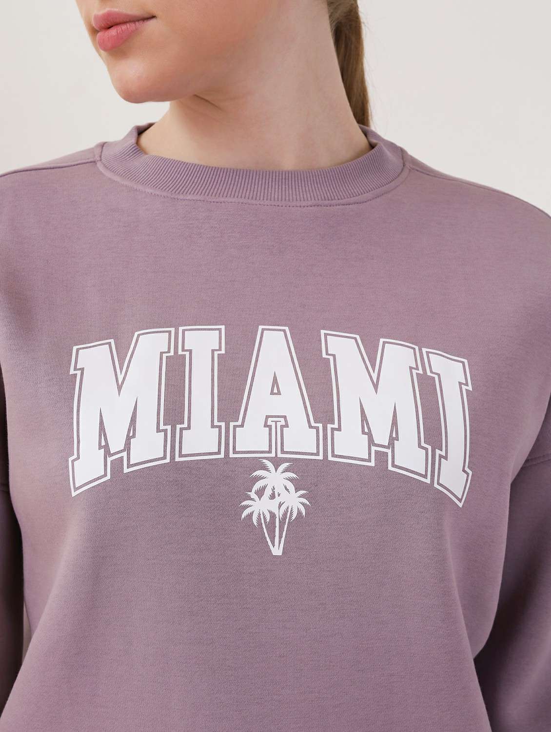 women printed long sleeve oversized sweatshirt - 21764132 -  Standard Image - 4