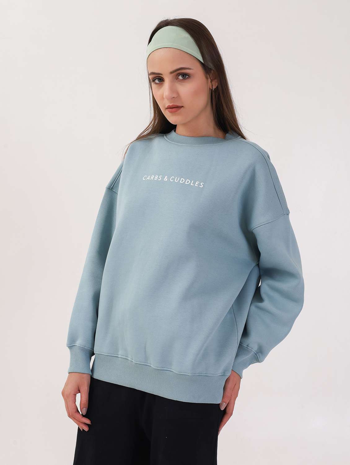 women printed long sleeve oversized sweatshirt - 21764133 -  Standard Image - 1